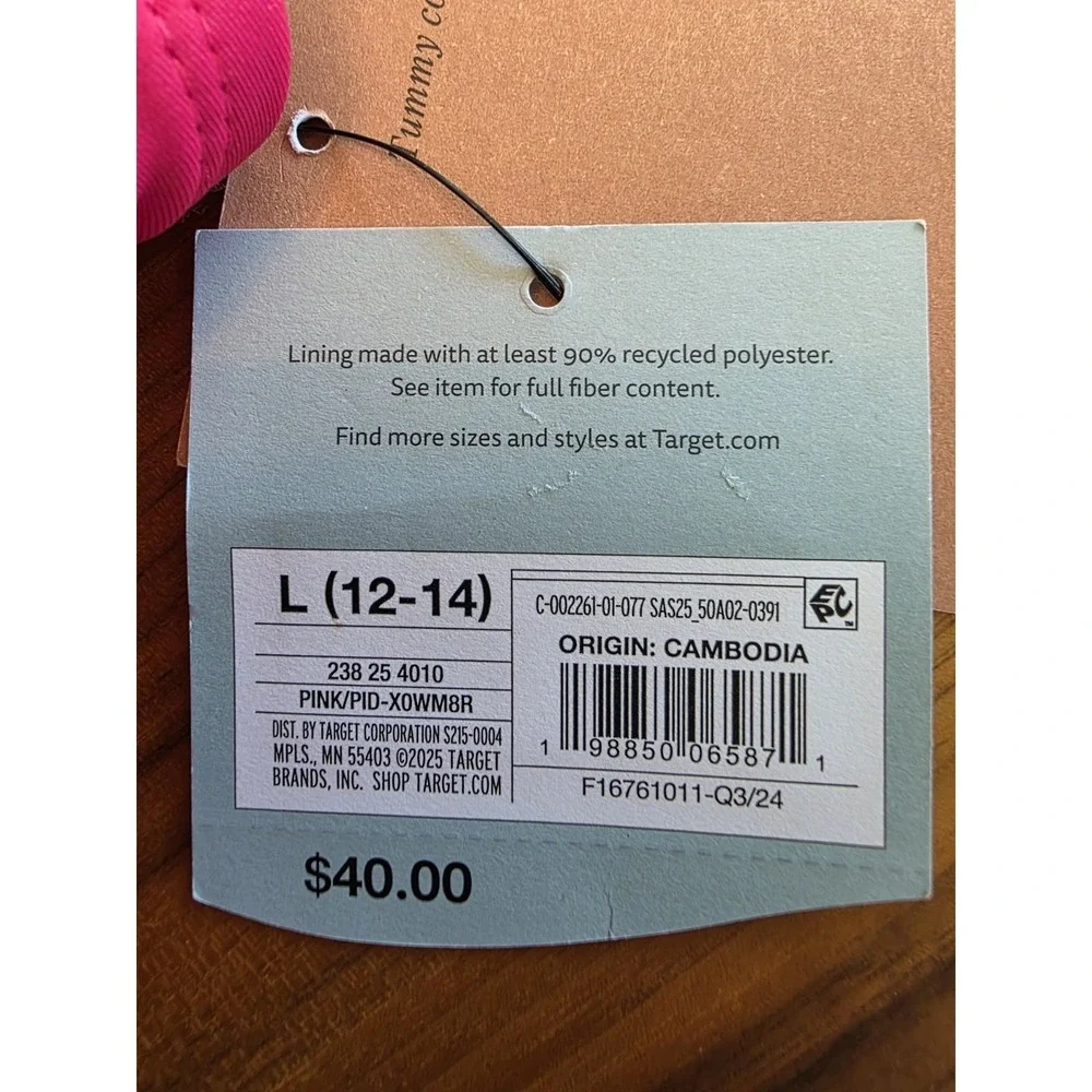 Pink Rosette One Shoulder Tummy Control One Piece Swimsuit Size L (247)
